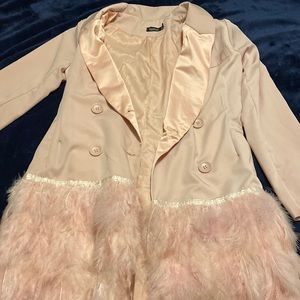 Feather Detail Blazer Dress